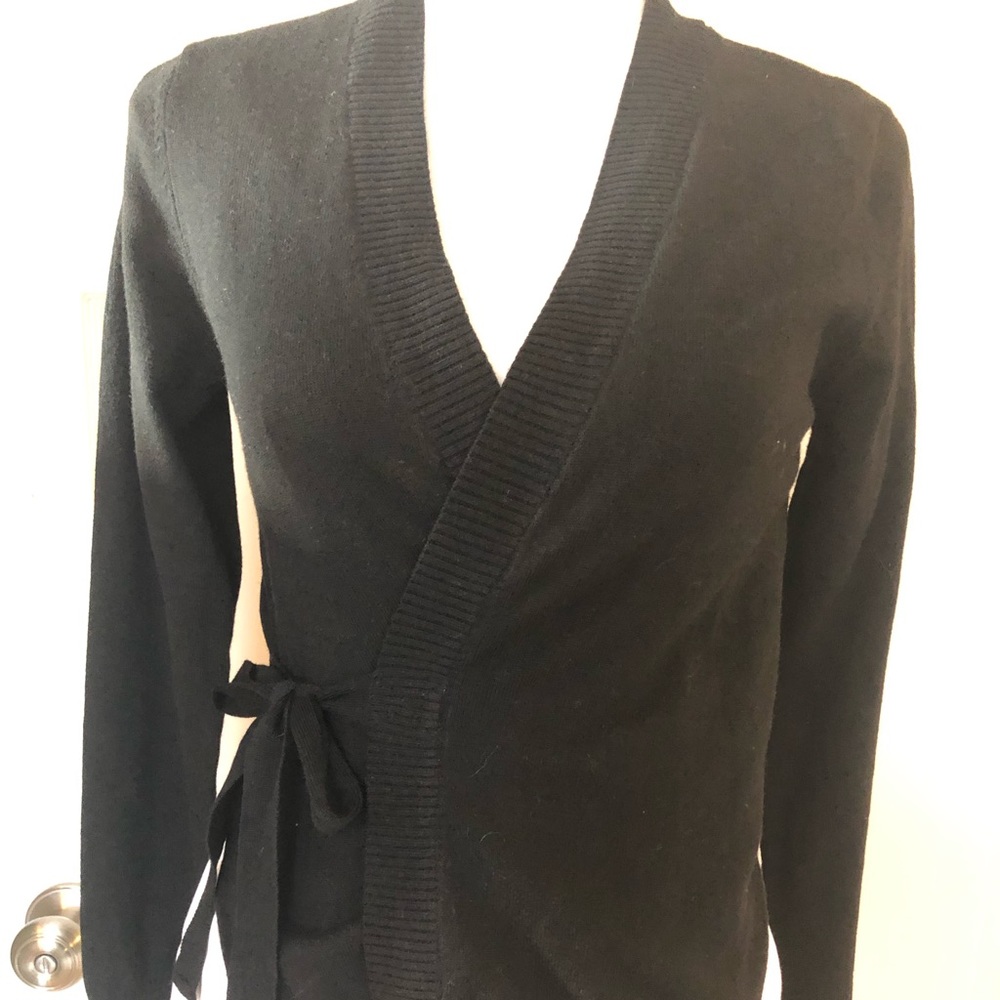 Black wrap sweater